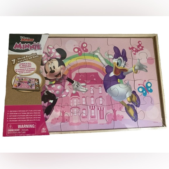 Spin Master | Toys | Disney Junior Minnie 7 Wood Puzzle Set In Wood ...